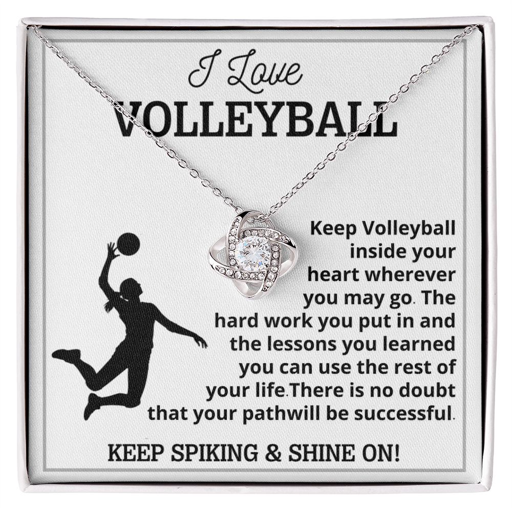 Volleyball Girl Necklace , Christmas Gift for girl with Message & LED Box