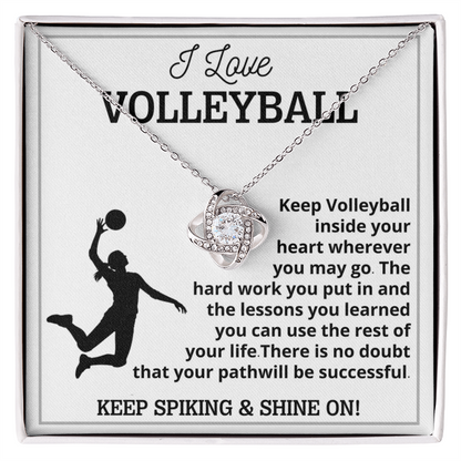 Volleyball Girl Necklace , Christmas Gift for girl with Message & LED Box