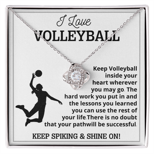 Volleyball Girl Necklace , Christmas Gift for girl with Message & LED Box