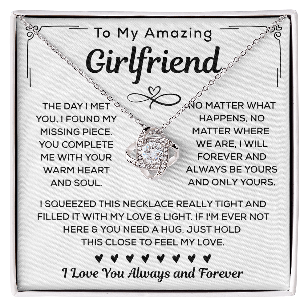 Girlfriend Necklace Gift From Boyfriend, Love Knot Necklace