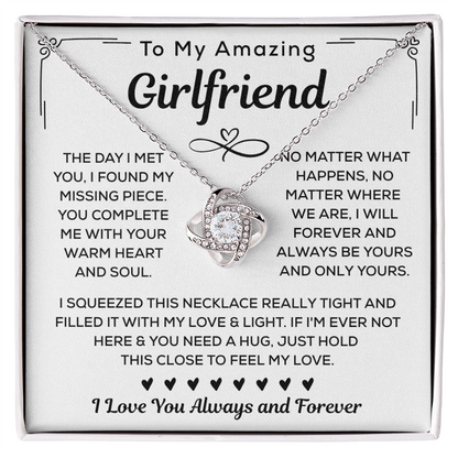 Girlfriend Necklace Gift From Boyfriend, Love Knot Necklace