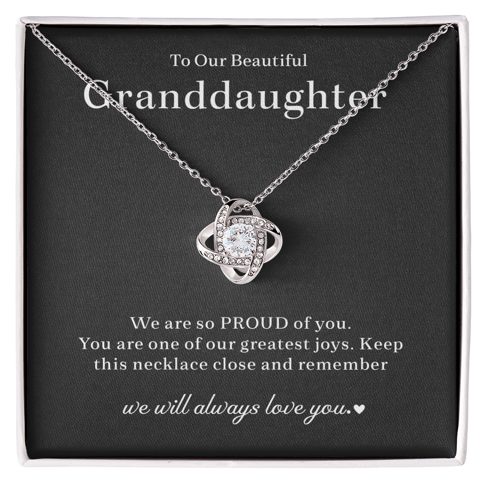 Granddaughter Necklace Gifts, Love Knot Necklace