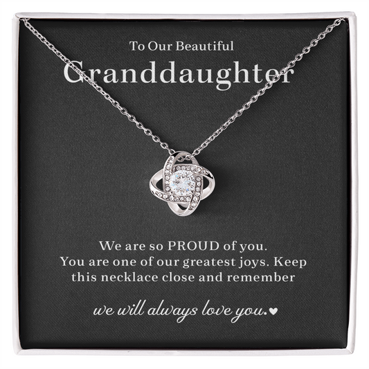 Granddaughter Necklace Gifts, Love Knot Necklace