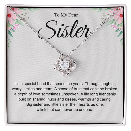 Birthday Gift for Sister, Love Knot Necklace for Her