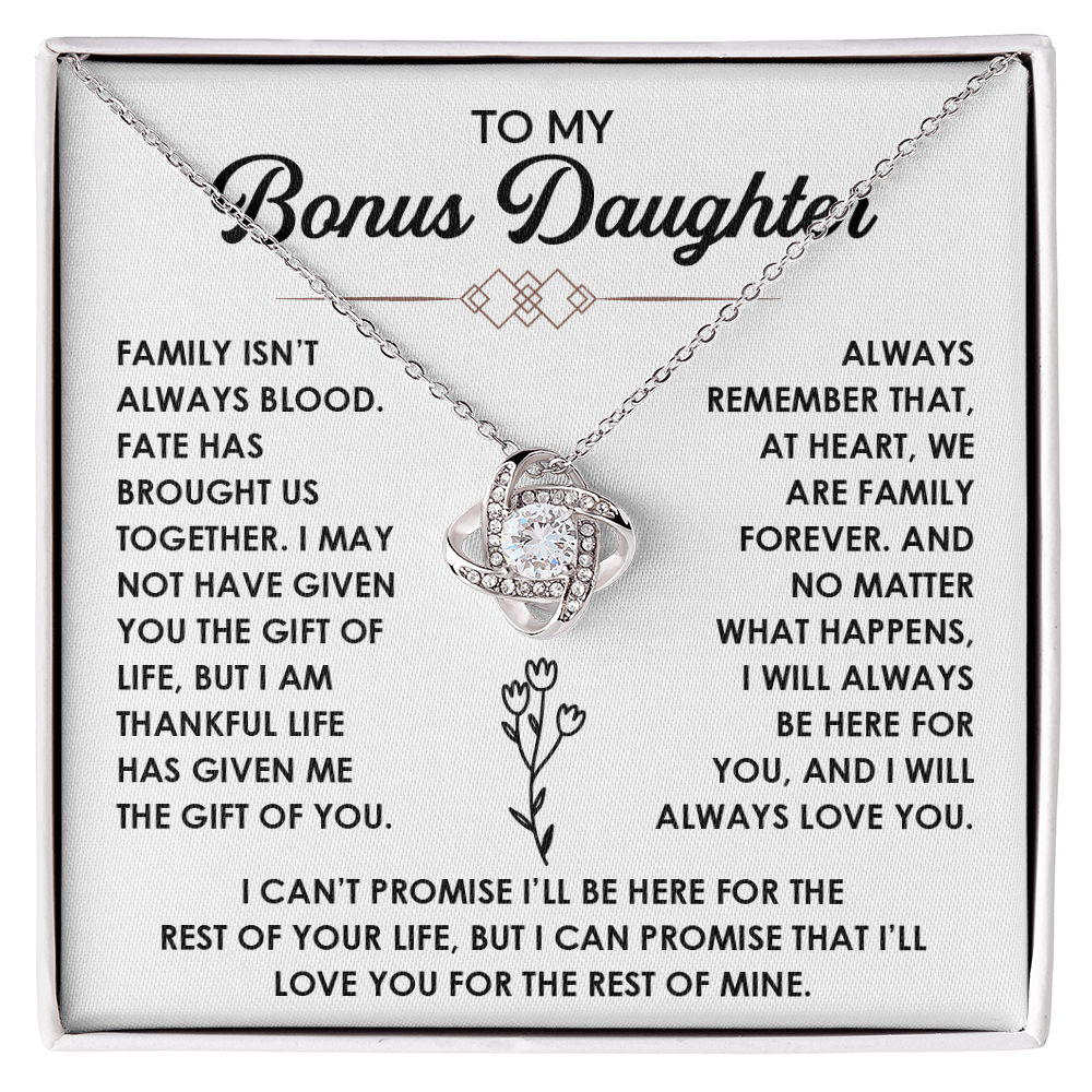 To My Bonus Daughter Necklace, She shines even more with this necklace on