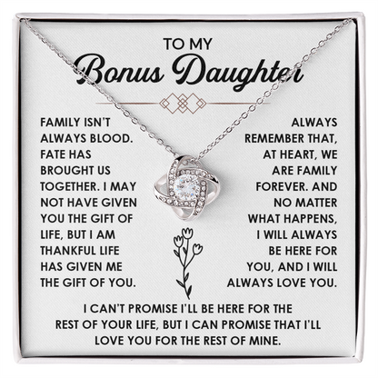 To My Bonus Daughter Necklace, She shines even more with this necklace on