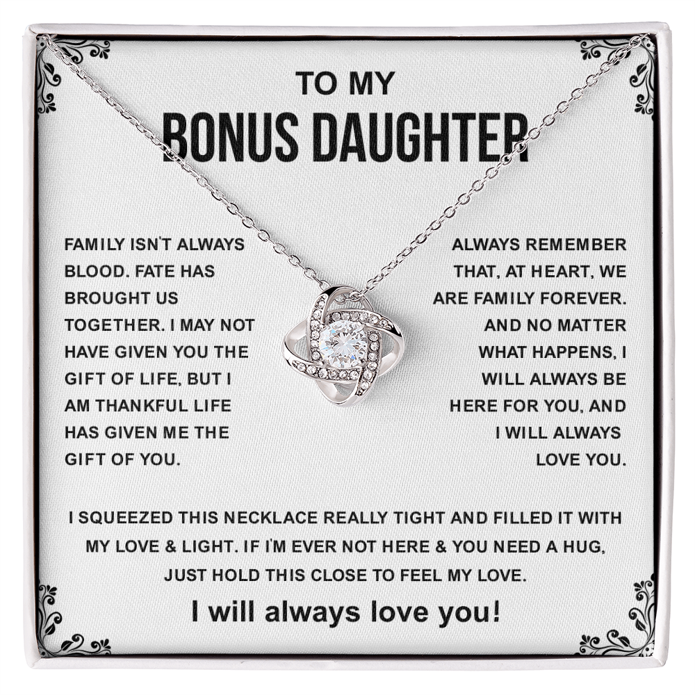 To My Bonus Daughter Necklace From Stepmom, Bonus Daughter Gifts From Stepdad