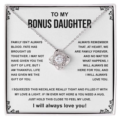 To My Bonus Daughter Necklace From Stepmom, Bonus Daughter Gifts From Stepdad