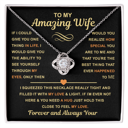 Wife Necklace from Husband, When Your wife  Puts It On, Her Heart Shines Through