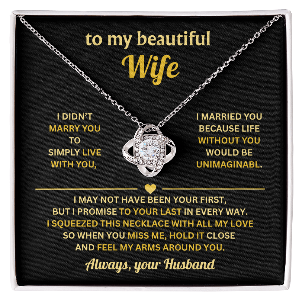 Love Knot Necklace With Message Card, Romantic Jewelry For Her