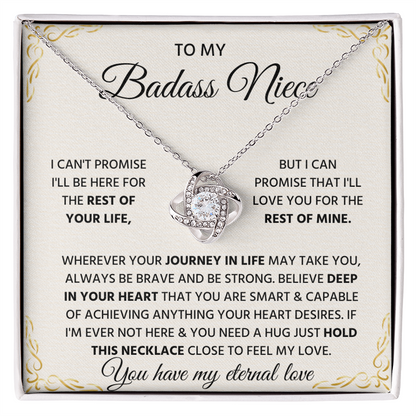 To My Badass Niece Gift, Unique Jewelry Pendant for Women