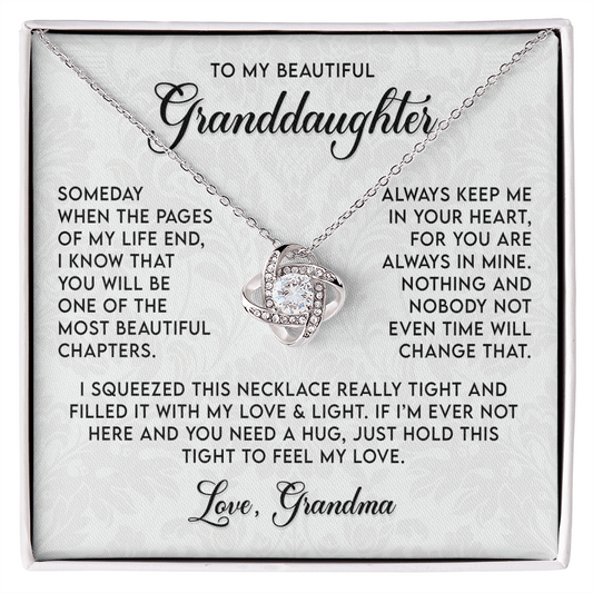 To My Granddaughter Necklace, Love Knot Necklace for Her