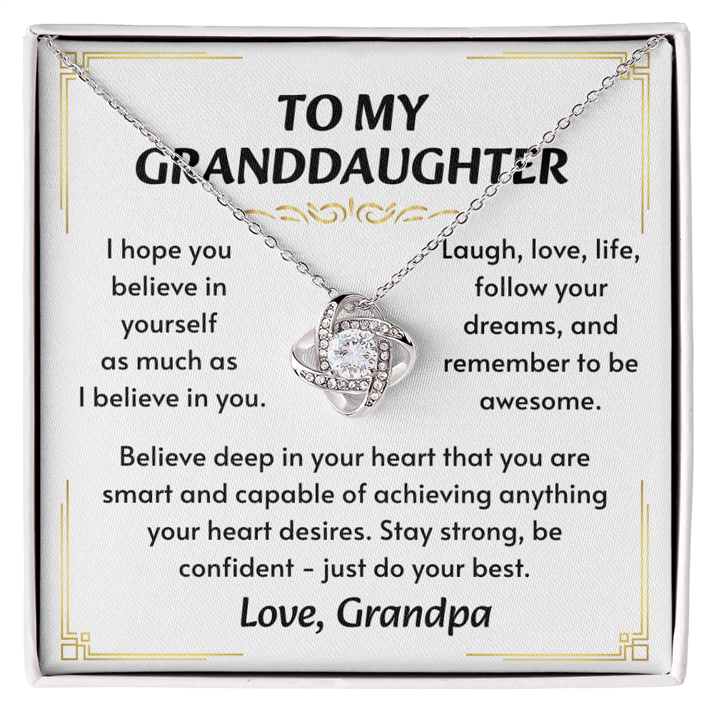 To My Granddaughter Necklace, Simple, stunning, and purely her