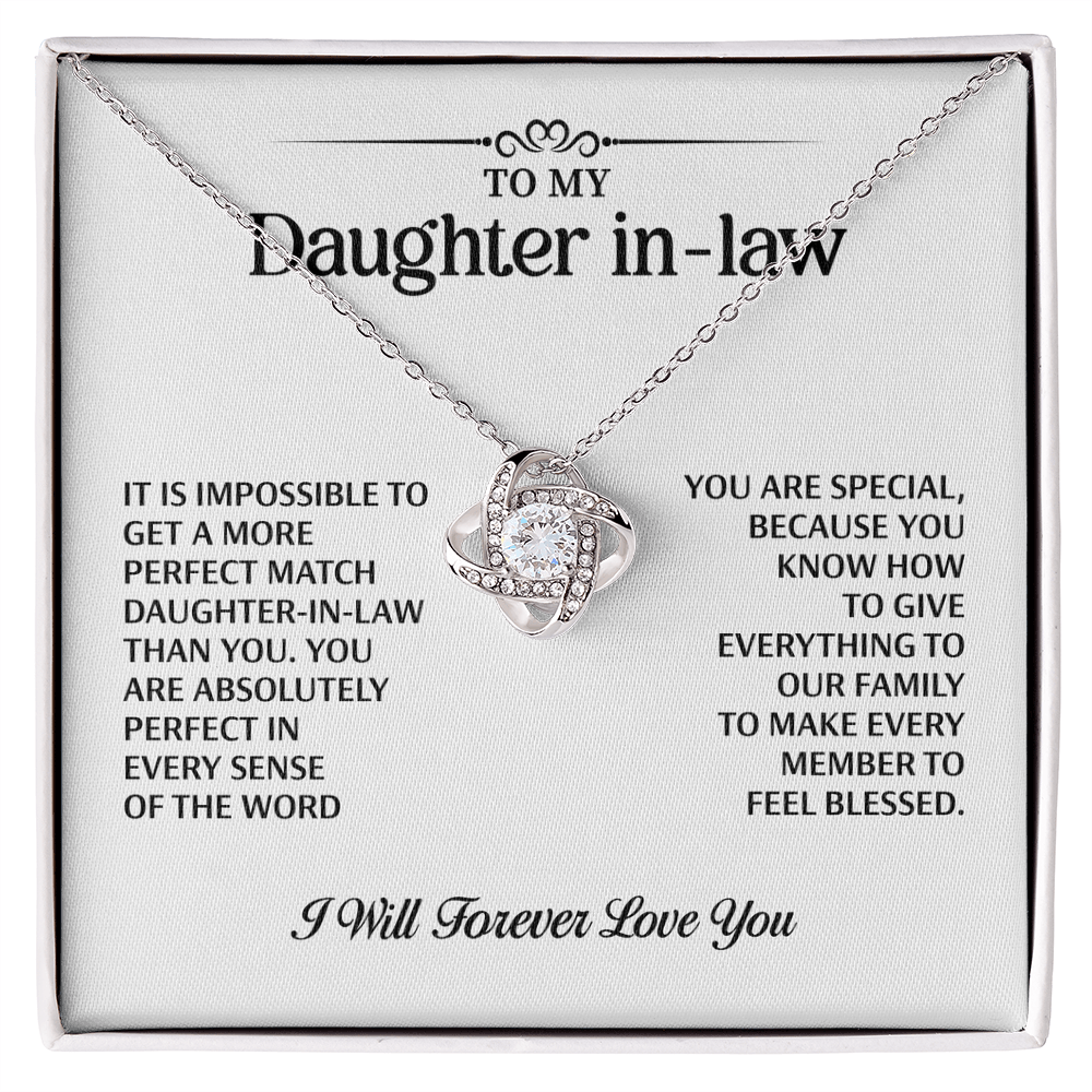 Special Gifts for Her – Love Knot Necklace for Beloved Daughter-in-Law, Necklace Gifts for Her