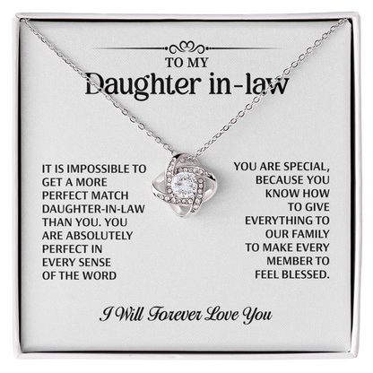 Special Gifts for Her – Love Knot Necklace for Beloved Daughter-in-Law, Necklace Gifts for Her