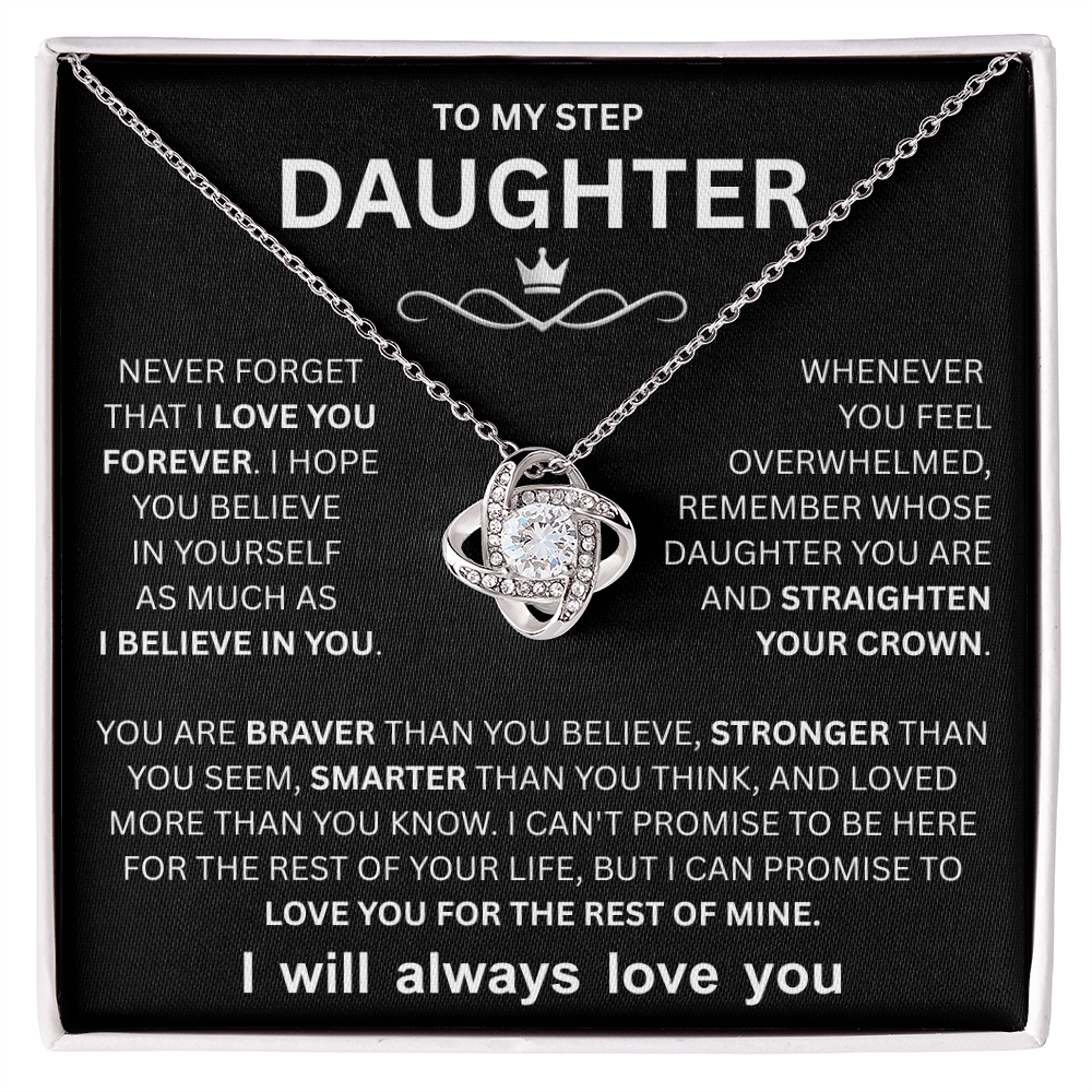 Step Daughter Necklace, Love Knot Necklace for Her