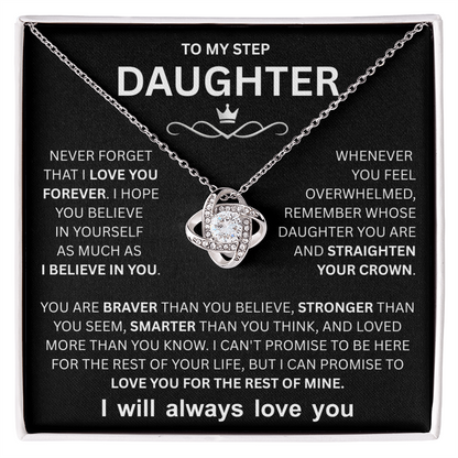Step Daughter Necklace, Love Knot Necklace for Her