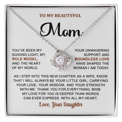 Mothers Day's Gifts for Mom - Love Knot Necklace, Jewelry Gifts, Necklace Gifts for Her