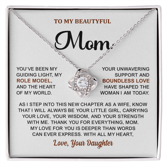 Mothers Day's Gifts for Mom - Love Knot Necklace, Jewelry Gifts, Necklace Gifts for Her