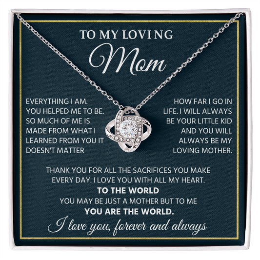To My Mom Necklace From Son Daughter, Pendant Jewelry With Message Card