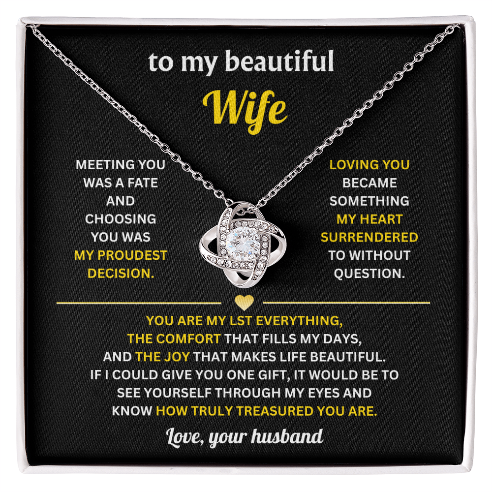 Gifts For Wife From Husband, Love Knot Necklace For Wife