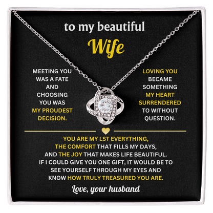 Gifts For Wife From Husband, Love Knot Necklace For Wife