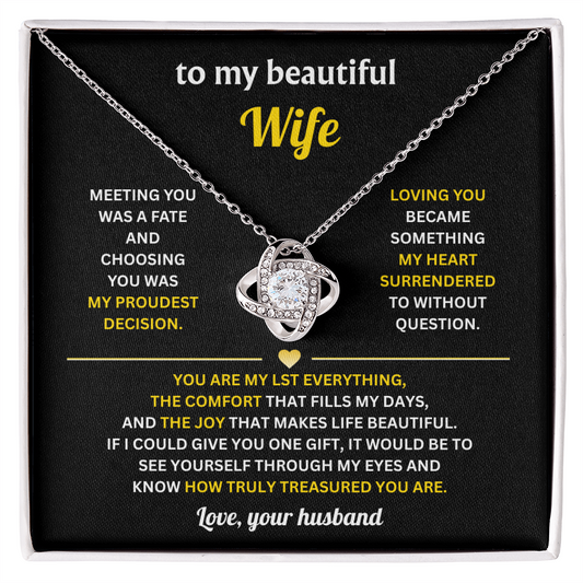 Gifts For Wife From Husband, Love Knot Necklace For Wife