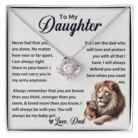 Gifts for Daughter, Jewellery gifts for Daughter, To My Daughter Necklace Gifts- Love Knot Necklace for Daughter