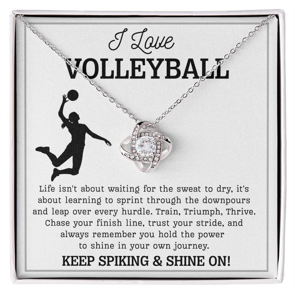 Volleyball Girl Necklace Birthday Gift for Teen with Message & LED Box