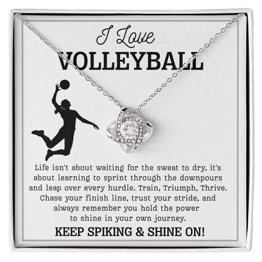 Volleyball Girl Necklace Birthday Gift for Teen with Message & LED Box