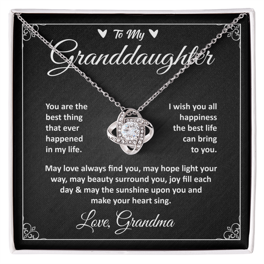 To My Granddaughter, Grandma and Granddaughter Necklace