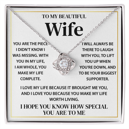 To My Beautiful Wife Necklace, Gifts for Wife
