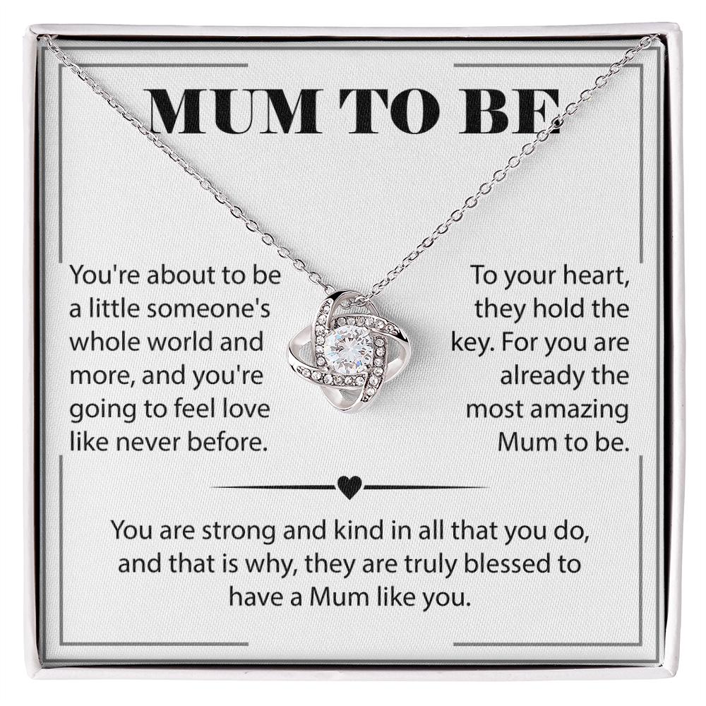 Mum to Be Love Knot Necklace – Perfect New Mom Gift from Baby, New Mom