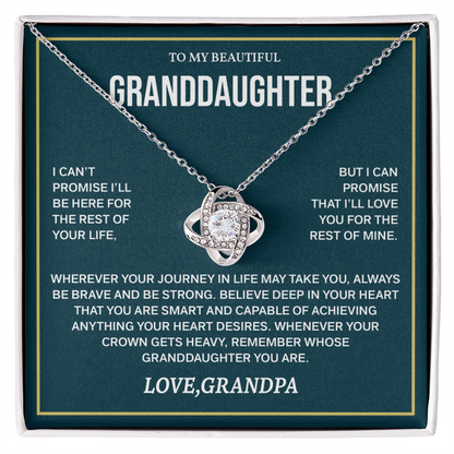 Granddaughter Necklace from Grandpa, Christmas Gifts