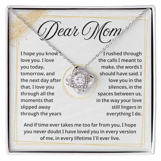 Mom Necklace gift box with a heartfelt message