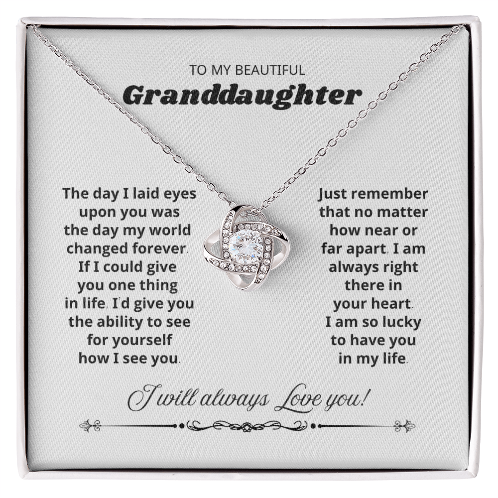 Love Knot Necklace, Granddaughter Necklace from Grandma or Grandpa