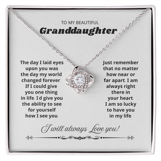 Love Knot Necklace, Granddaughter Necklace from Grandma or Grandpa