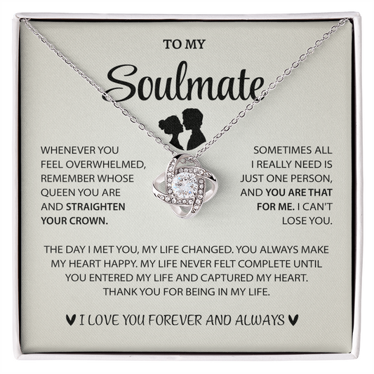 To My Wife – Love Knot Necklace With Heartfelt Message