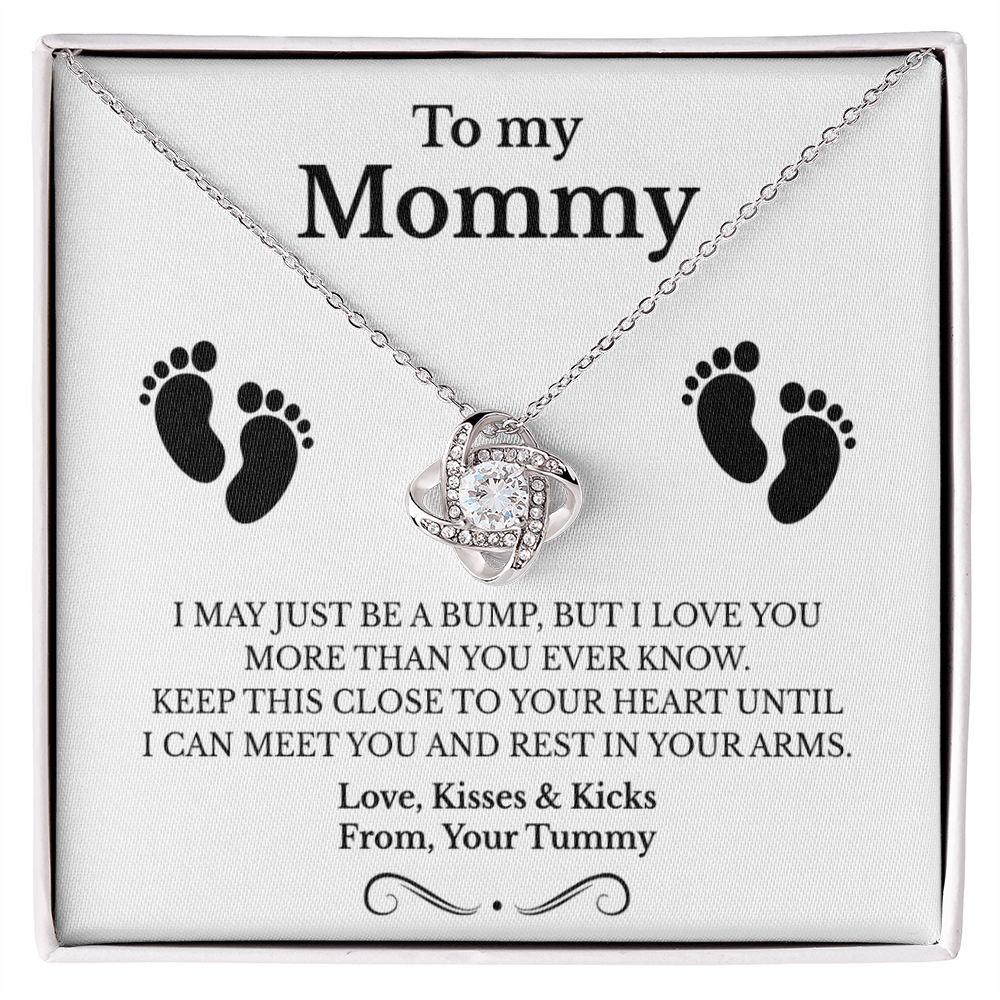 New Mom necklace, love knot necklace