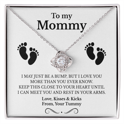 New Mom necklace, love knot necklace