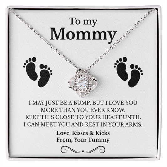 New Mom necklace, love knot necklace