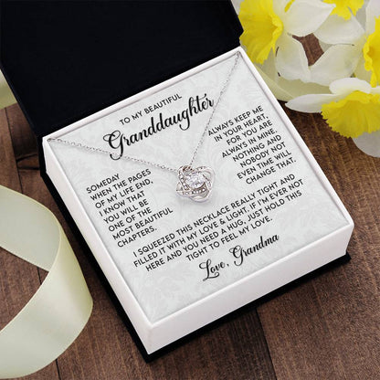 To My Granddaughter Necklace, Love Knot Necklace for Her