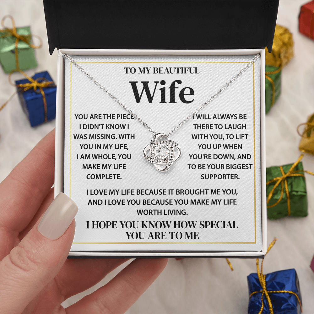 To My Beautiful Wife Necklace, Gifts for Wife