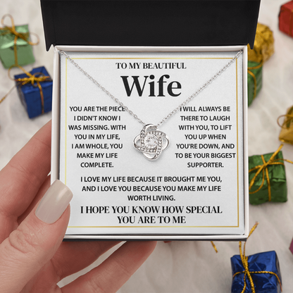 To My Beautiful Wife Necklace, Gifts for Wife