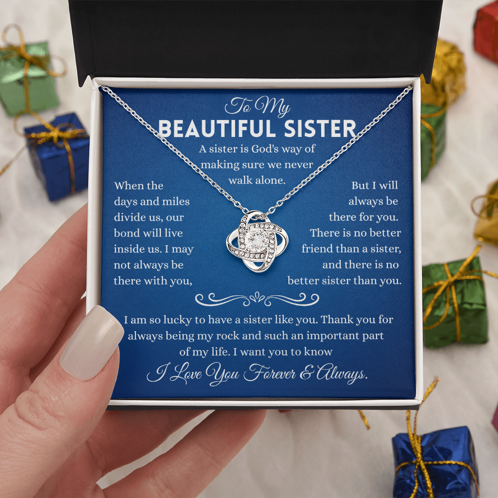 Sister Necklace Gifts From Sister In Law, Sterling Silver Necklace With Message Card
