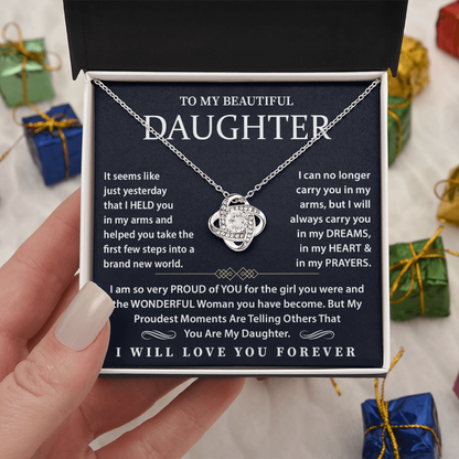 To Daughter Necklace, I will always carry you in my dreams in my heart