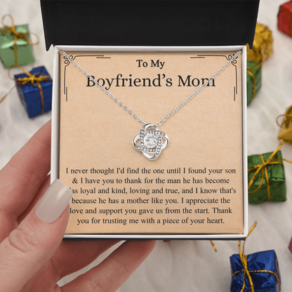 Boyfriend Mom Gifts From Girlfriend, Love Knot Necklace