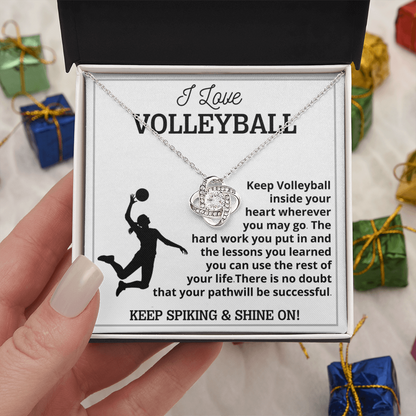 Volleyball Girl Necklace , Christmas Gift for girl with Message & LED Box