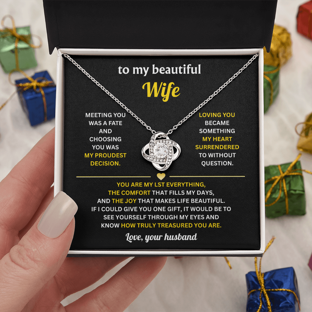 Gifts For Wife From Husband, Love Knot Necklace For Wife