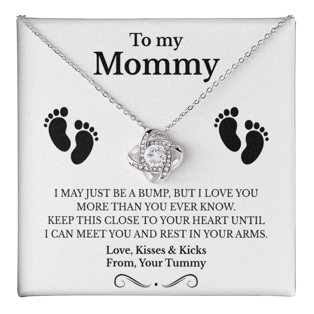 New Mom necklace, love knot necklace
